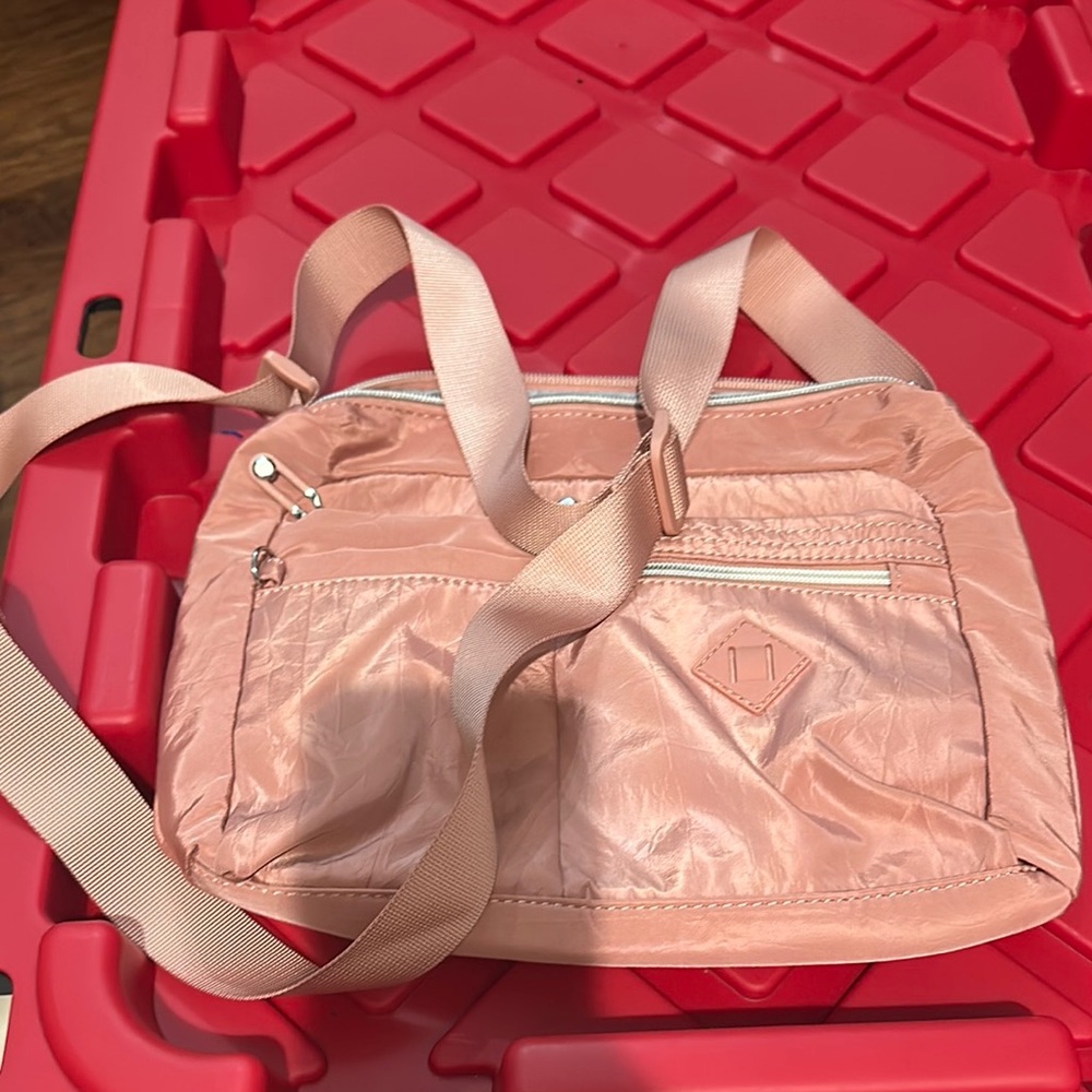 Light Pink Crossbody Shoulder Bag - Casual Everyday Style